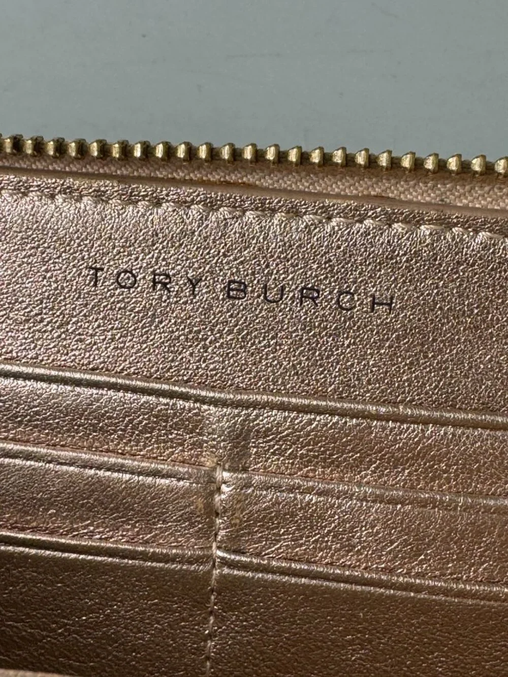 Tory Burch Rose Gold Diamond Quilted Leather Fleming Continental Wallet